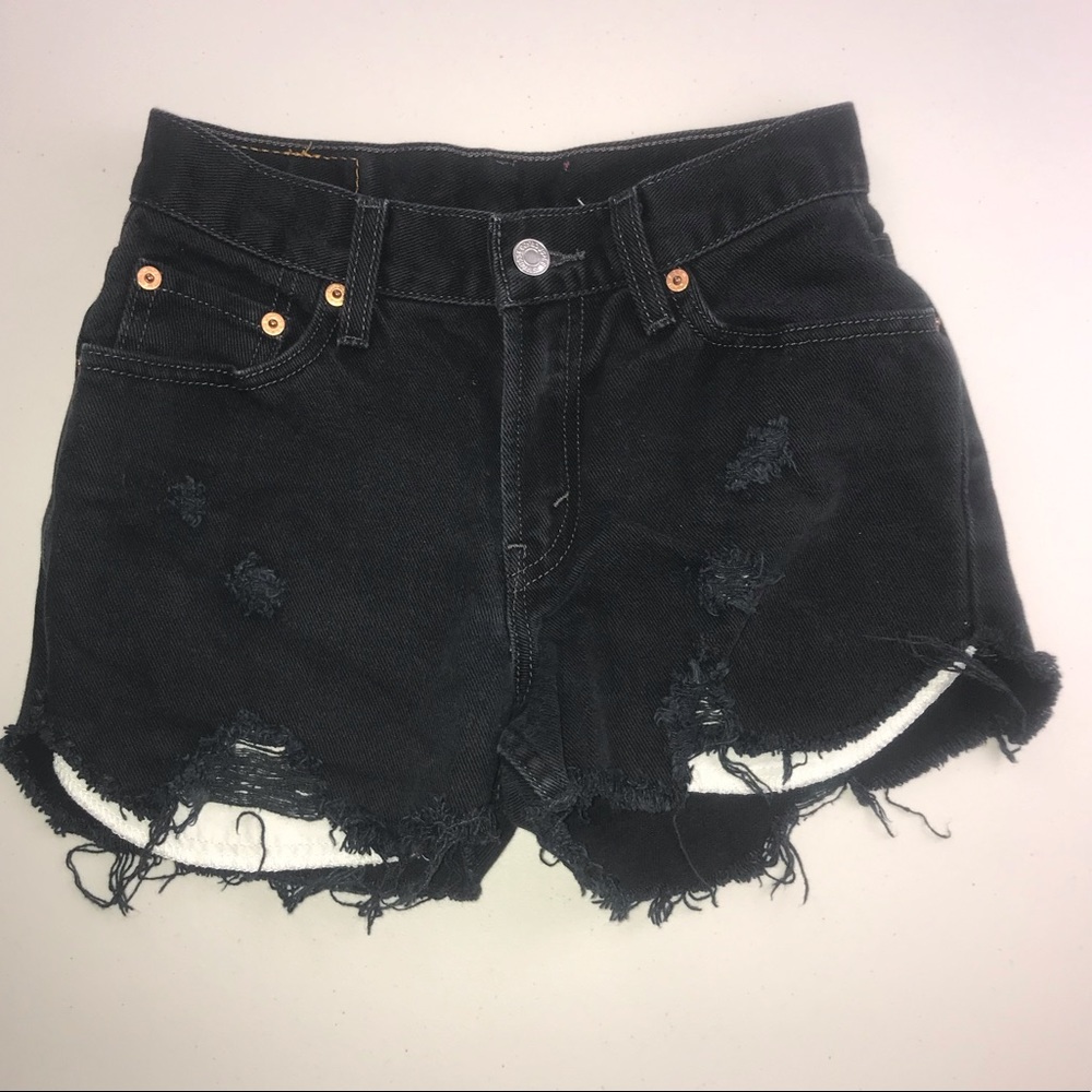 Levis 550 TM Short Shorts High Waist cut up 24X13